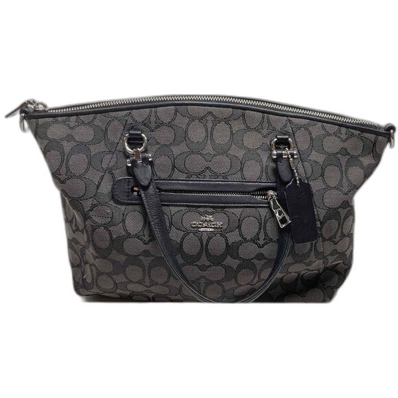 Coach Gray Textile Double Handle Handbag B1781-58875 - Picture 1 of 6